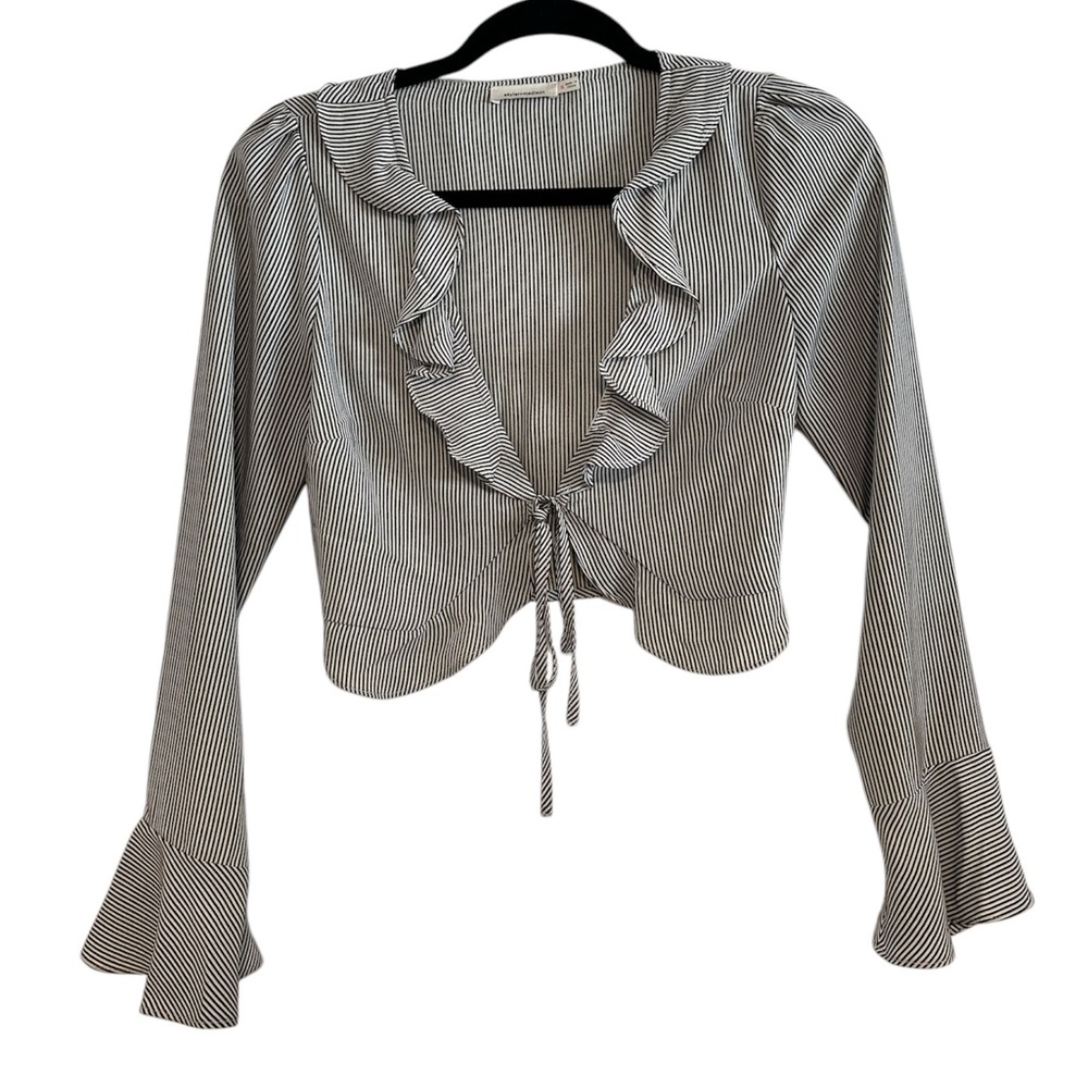 Stripped Long Sleeve Crop Top